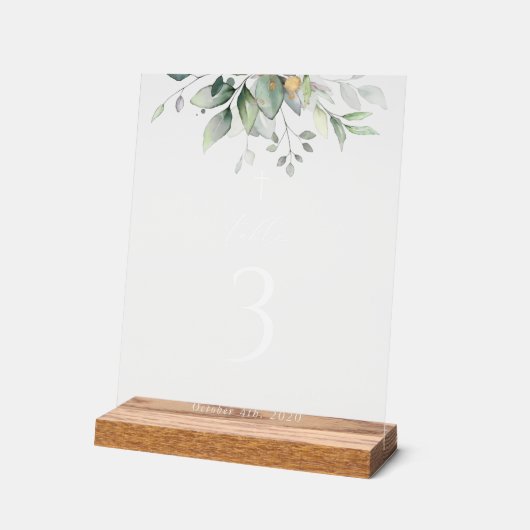 Greenery, Eucalyptus Leaves, Baptism Table Numbers (Angle)