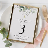 Greenery, Eucalyptus Leaves, Baptism Table Numbers Kaart