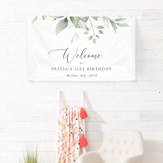 Greenery, Eucalyptus Leaves, Birthday Welcome Spandoek (Insitu)