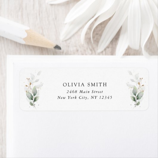 Greenery, Eucalyptus Leaves, Boho, Baby shower Etiket (Insitu)