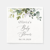 Greenery, Eucalyptus Leaves, Boho, Baby shower Servet (Voorkant)