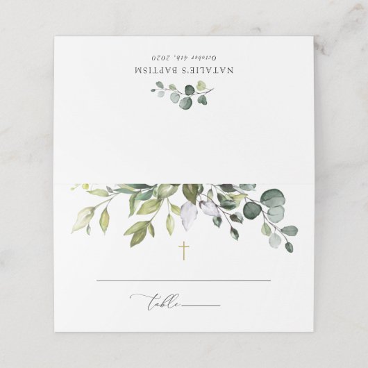 Greenery, Eucalyptus Leaves, Boho, Baptism (Buitenkant ongevouwen)