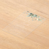 Greenery, Eucalyptus Leaves, Boho, Baptism Acryl Uitnodigingen (Laagn)