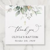 Greenery, Eucalyptus Leaves, Boho, Baptism Bedankjes Labels (Voorkant)