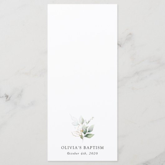 Greenery, Eucalyptus Leaves, Boho, Baptism Menu (Dos)
