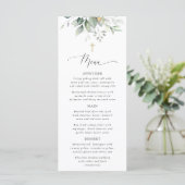 Greenery, Eucalyptus Leaves, Boho, Baptism Menu (Debout devant)
