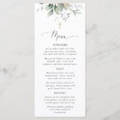 Greenery, Eucalyptus Leaves, Boho, Baptism Menu (Devant)