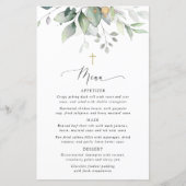 Greenery, Eucalyptus Leaves, Boho, Baptism Menu (Devant)