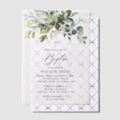 Greenery, Eucalyptus Leaves, Boho, Baptism Vellum Uitnodigingen (Offset (Uitnodiging))