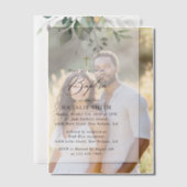 Greenery, Eucalyptus Leaves, Boho, Baptism Vellum Uitnodigingen (Offset (Koppel))