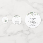 Greenery, Eucalyptus Leaves, Boho, Birthday Confetti (Achterkanten)