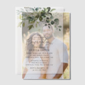 Greenery, Eucalyptus Leaves, Boho, Confirmation Vellum Uitnodigingen (Offset (Koppel))