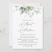 Greenery, Eucalyptus Leaves, Boho, Sweet 16 Kaart (Voorkant)