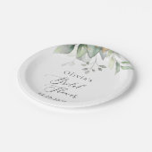 Greenery, Eucalyptus Leaves, Boho, Vrijgezellenfee Papieren Bordje (Gekanteld)