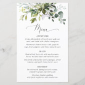 Greenery, Eucalyptus Leaves, Boho, Wedding Menu (Devant)