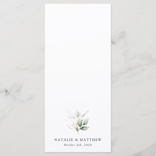 Greenery, Eucalyptus Leaves, Boho, Wedding Menu (Dos)