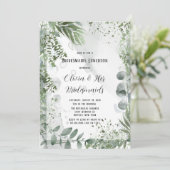 Greenery Eucalyptus Leaves Bridesmaids Luncheon Kaart (Staand voorkant)
