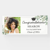Greenery Eucalyptus Leaves Chic Graduy Party Spandoek (Horizontaal)