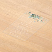 Greenery, Eucalyptus Leaves, First Holy Communion Acryl Uitnodigingen (Laagn)