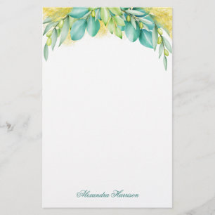 Greenery Eucalyptus Leaves Olive Branches Briefpapier