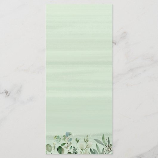 Greenery Eucalyptus Leaves Wedding Menu (Achterkant)
