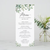 Greenery Eucalyptus Leaves Wedding Menu (Staand voorkant)