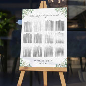 Greenery Eucalyptus Leaves Wedding Seding Chart Poster