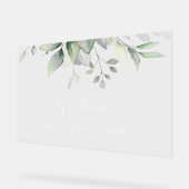 Greenery, Eucalyptus Leaves, Wedding Welcome Acryl Bord (Hoek)