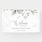 Greenery, Eucalyptus Leaves, Wedding Welcome Spandoek (Horizontaal)