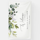 Greenery, Eucalyptus Leaves, Wedding Welcome Spandoek (Verticaal)