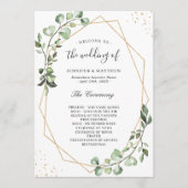 Greenery Eucalyptus leest Geometric Wedding Programma (Voorkant)