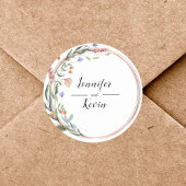 Greenery Eucalyptus Personalized Wedding Ronde Sticker