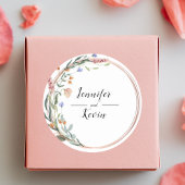 Greenery Eucalyptus Personalized Wedding Ronde Sticker