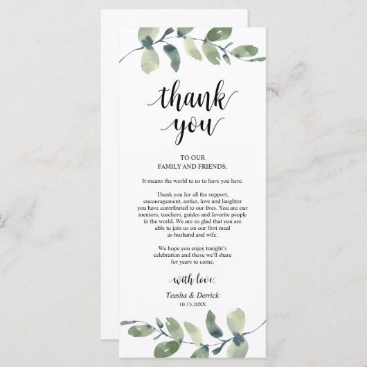 Greenery Eucalyptus Place Programma (Voorkant / Achterkant)