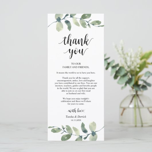 Greenery Eucalyptus Place Programma (Staand voorkant)