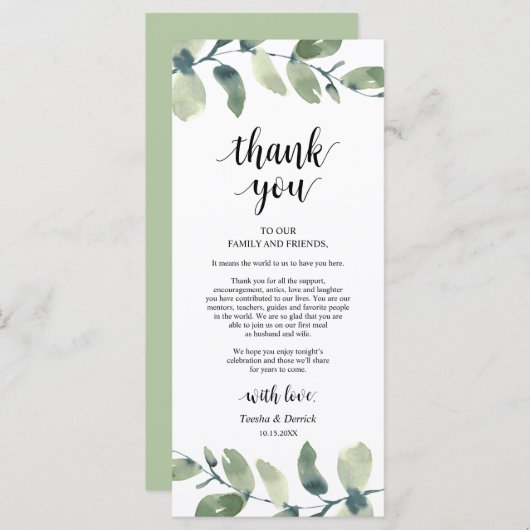 Greenery Eucalyptus Place Programma (Voorkant / Achterkant)