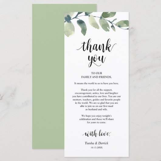 Greenery Eucalyptus Place Programma (Voorkant / Achterkant)