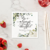 Greenery Eucalyptus Pumpkin Thanksgiving Dinner Servet (Insitu)