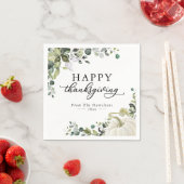 Greenery Eucalyptus Pumpkin Thanksgiving Dinner Servet (Insitu)