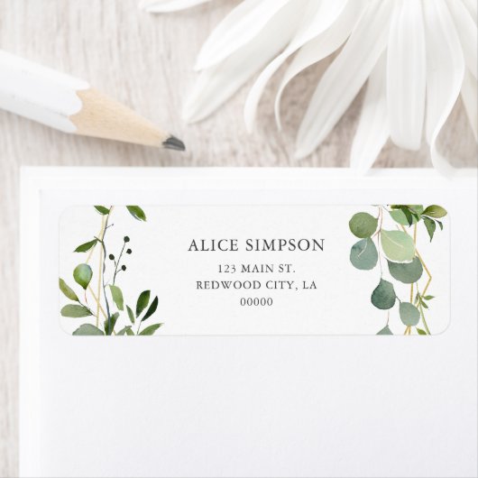 Greenery Eucalyptus Return Address Etiket (Insitu)