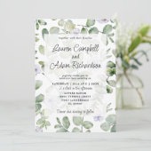 Greenery Eucalyptus Sage Green & Floral Wedding Kaart (Staand voorkant)