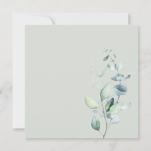 Greenery Eucalyptus Script Baby shower Kaart (Achterkant)