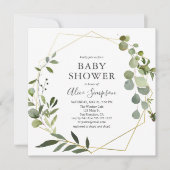 Greenery Eucalyptus Script Baby shower Kaart (Voorkant)