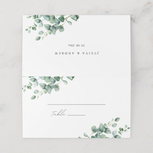 Greenery Eucalyptus script bruiloft (Buitenkant ongevouwen)