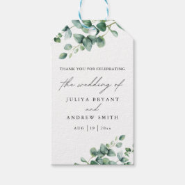 Greenery Eucalyptus script bruiloft Cadeaulabel