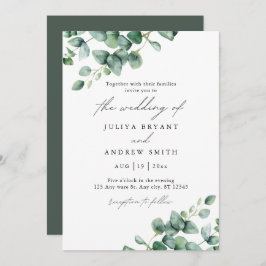 Greenery Eucalyptus script bruiloft Kaart