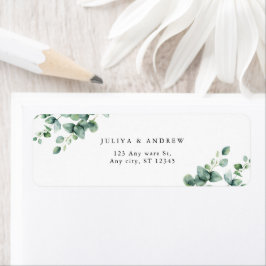 Greenery Eucalyptus script huwelijksadres Etiket