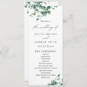Greenery Eucalyptus script trouwkaart (Voorkant / Achterkant)