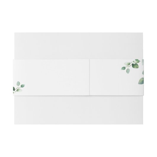 Greenery Eucalyptus script Uitnodigingen Wikkel (Achterkant Voorbeeld)