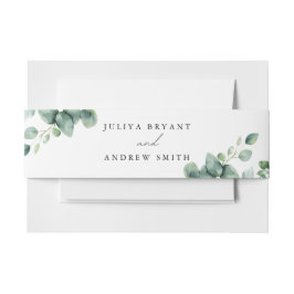 Greenery Eucalyptus script Uitnodigingen Wikkel